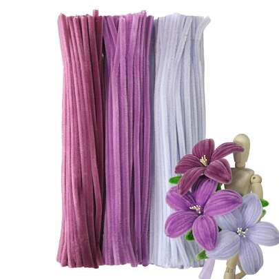 150/300pcs Ombre Light Purple Pipe Cleaners - Fluffy Craft Pipe Cleaners In 3 Shades For Arts & Crafts, Perfect For Flowers, Animals & Decorations (12 X 0.24 Inches)