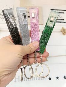 1pc Colorful Acrylic Credit Card Holder, Portable ATM Card Keychain Clip Suitable For Long Nails, Compact Design Can Easily Hold Keys, Cards Or Wallet, With Keyring Attached. Gifts For Mother, Father, Graduation, And Teacher - Multicolor - View 4