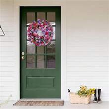 1pc 17.72 Inch Colorful Floral Wreath, Suitable For Spring/Summer Yard, Farmhouse, Indoor/Outdoor Decor - Multicolor - View 5