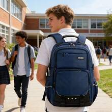 1 Peça Mochila Unissex com Fechamento de Zíper, Leve, Adequada para Uso Diário, Outdoor, Campus - A - Visão 11