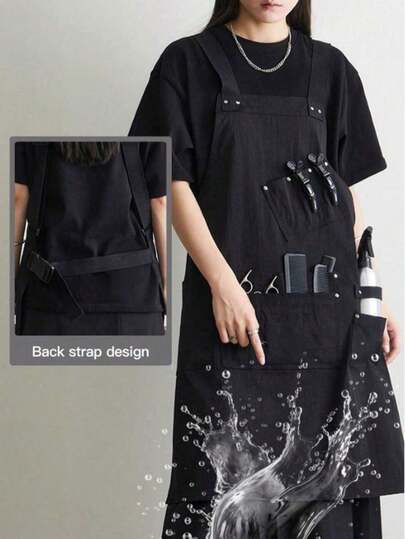 Fashionable Multifunctional Tool Apron, Water-Resistant Fabric With Pockets Design To Meet Various Professional Needs, Suitable For Barbers, Cafes, BBQ Shops, Hotels, Catering, Painting And More, Unisex, Ideal For Home Kitchen Workwear