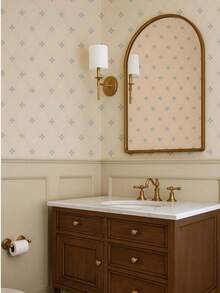 Farmhouse Style Star Wallpaper - Retro Plaid Removable Or Non-Adhesive Wallpaper, Customizable Colors - 1PC - View 3