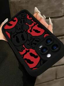 Ghost Face New Textured Thick Anti-Drop Red Twisted Smiling Face Painted Phone Case, Compatible With IPhone 16/11/16Pro/16Plus/16ProMax/16E/15ProMax/13/14/12/XS/XR/7G/8P - Multicolor - View 3