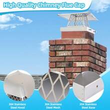 Tapa de chimenea de 9 x 9 pulgadas tapa de chimenea tapas de chimenea para exteriores tapas de chimenea para chimenea cubierta de chimenea de techo de chimenea protector de lluvia en azulejos - Cubierta de chimenea de 9x9 - Ver 4