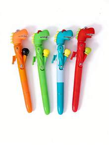 1 pieza/2 piezas/4 piezas Bolígrafos con diseño de dinosaurio de boxeo | Bolígrafos de bola de 0.7mm con acción de golpe, regalos ideales para volver a la escuela y premios para el aula para niños - Corral de boxeo de dinosaurio - Ver 6