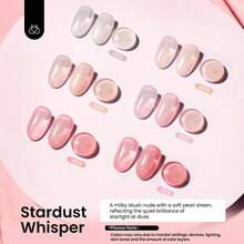 Beetles Rubber Base Gel Nail Polish, 6 Colors Nude Gel Polish Pink Peach Neutral Sheer French Tips Base Colors - 6Pcs Rubber Base Stardust Whisper - 查看 2