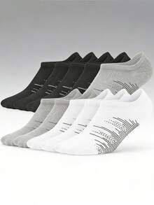 1/3/6 双装男士夏季透气吸湿跑步运动短袜 - 彩色 - 查看 5