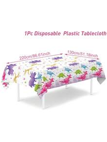 1件粉色恐龙桌布，婴儿派对装饰桌布，女孩生日装饰桌布，性别揭晓派对桌布，新生女宝宝派对桌中心装饰布，欢迎女宝宝派对摄影道具，第一颗牙主题派对用品，室内装饰，家居装饰，户外一次性桌布，粉色恐龙装饰，一周岁生日装饰，女孩生日礼物，派对礼品 - 粉紅色恐龍 - 查看 12