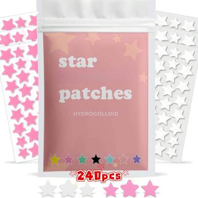 240pcs Super Star Stickers, Alcohol-Free, Fragrance-Free, Gentle On Skin, Suitable For Party Decoration, Face Stickers, Music Festivals, Back To School Gifts For Friends