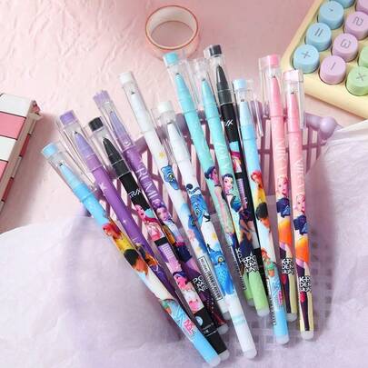 K-POP Girl Group 12/24/36/48 Pcs Erasable Gel Pen Set, 0.5mm Smooth Writing Stationery For School Office