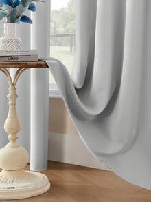 1件装经典款遮光隔断帘 - 隔音隐私帘，顶部带金属环 - 高精度平纹涤纶面料，适用于卧室、露台门 - 四季通用无绳田园风窗帘，卧室和客厅适用 - 白色 - 查看 9