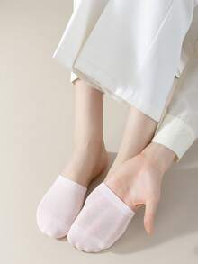 2/5/6双装女士多色半掌按摩底纯棉袜，情侣袜，亲子款，高弹力，抗菌除臭，柔软舒适，四季皆宜，透气针织面料，简约设计，居家、通勤、聚会、休闲旅行、节日礼物 - 彩色 - 查看 4