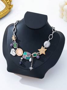 1 chiếc dây chuyền mặt dây nhiều lớp sang trọng, thanh lịch, kiểu dáng cổ điển dành cho nữ, phù hợp để đeo hàng ngày, đi nghỉ mát, dự tiệc, lễ hội, đám cưới và làm quà tặng. - Nhiều màu - Xem 2
