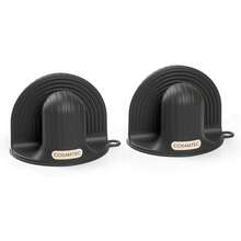 Juego de 2 guantes de horno de silicona resistentes al calor y soportes para ollas para cocina, antideslizantes, impermeables, para cocinar y hornear - 1 - Ver 1