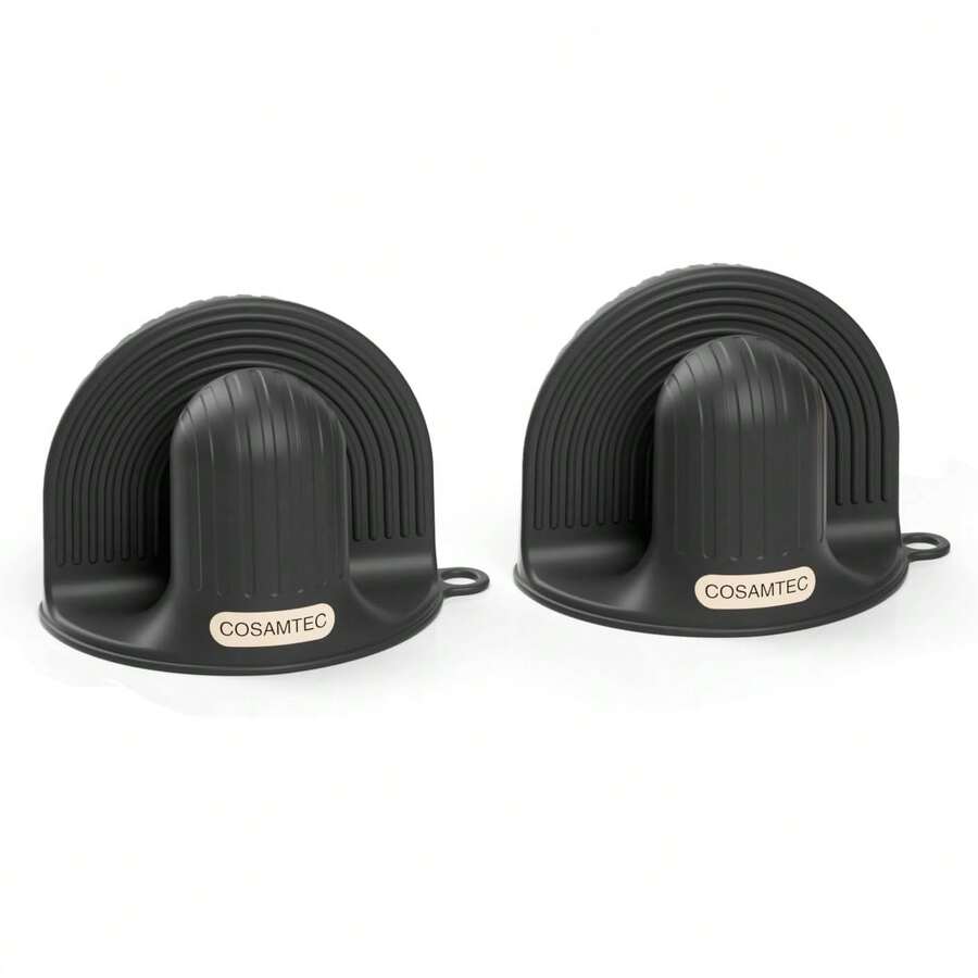 Juego de 2 guantes de horno de silicona resistentes al calor y soportes para ollas para cocina, antideslizantes, impermeables, para cocinar y hornear - 1 - Ver 1