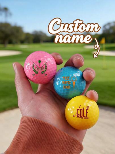 Individuelle bunte Golfbälle, personalisierte Golfbälle, Geschenk für Golfspieler, einseitig oder doppelseitig, einzigartiges Design Golfbälle