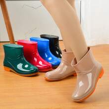 Women's Fashion Non-Slip Rain Boots, Short Stylish Waterproof Shoes With Rubber Soles, Adult Waterproof Shoes,Shoe Rack,Storage Saver,Outdoor,Garden,Travel Essential,Portable,Beach Essential,Graduation Season,Commencement,Graduation Ceremony,Graduation Gift,Graduation Present,Graduation Gift,Graduation Present,Congrats Grad,Congratulations Graduate,Valedictorian,Finish School,Graduation Party,Rain Boots / Rubber Boots / Waterproof Boots / Boot Covers / Shoe Covers Waterproof / Rain Shoe Covers / Wellies / Botas De Agua / Galochas / Outdoor / Garden - Regular - View 9
