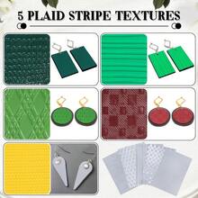 6 Pattern Design, Transparent PVC European Flower Trim Paisley Grid Texture Pattern Embossed Soft Pottery Texture Pad For DIY Homemade Polymer Clay Jewellery - Clear - View 11