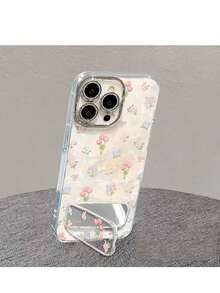 Tulip Bow Tie Mirror Stand Lens Film, Elegant Design Suitable For IPhone 17 Pro Max/17/16 Plus Phone Case, New Arrival 14/13/12/15 Delicate Protection Cover - Multicolor - View 3