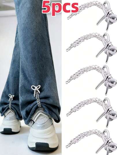 5 chiếc kẹp trang trí dành cho nữ, thiết kế hình bướm và trái tim, giúp nhanh chóng rút ngắn tay áo sơ mi, áo kiểu, váy, quần jeans, thanh lịch và thời trang.