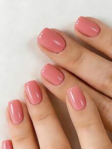 ARTAUG 144 móng tay giả ngắn vuông, bóng, màu nude, nhiều màu sắc, thích hợp để đeo, quà tặng móng tay giả dễ thương cho phụ nữ và bé gái. - Nhiều màu - Xem 7