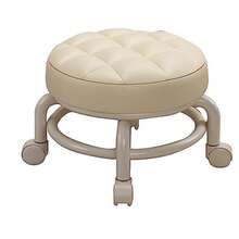 Otomano Rodante Taburete  Estable de Alta Densidad de Scoot de la Espuma de la Memoria de Las Capas Dobles para la Oficina Blanco Crema - Blanco Crema - Ver 6