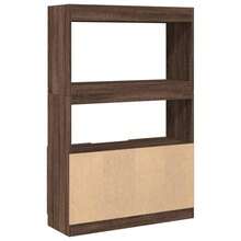 Highboard Brown Oak 92x33x140 Cm Engineered Wood - Brown - View 7
