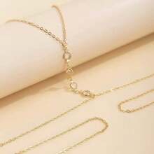 1件 2025新款比基尼链身体链，新款闪亮亚克力水钻流苏胸链项链，时尚女士身体链 - 彩色 - 查看 2