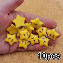 Cute Star Charms, Yellow Resin Pendant For DIY Jewelry Making, Necklace Bracelet Keychain Craft Supplies, No Mosaic Material, Cute Theme - Multicolor - View 10