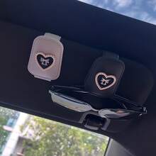 Heart Bow-Shaped Eyeglass Storage Clip 1 Piece, Car Sunshade Storage Magnetic Eyeglass Clip, A Special Car Decoration Holiday Gift. - Eyeglasses Clip - View 3