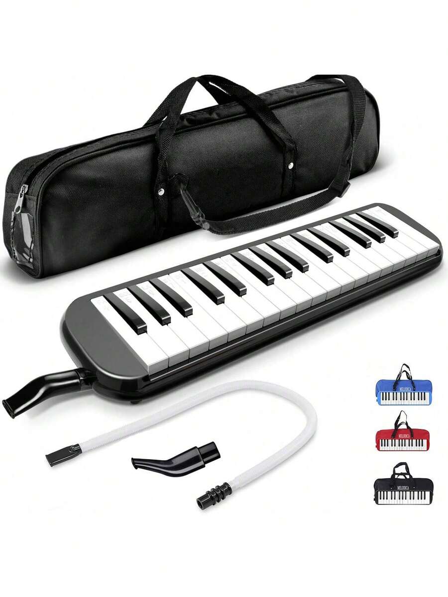 Melodica de 32 teclas con boquilla, instrumento musical de teclado de aire tipo piano con bolsa de transporte - Multicolor - Ver 1