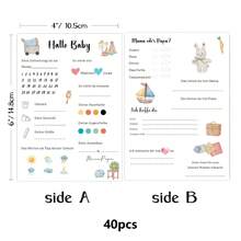 10/20/30/40/50pcs Baby Shower Prediction Cards, German Baby Time Capsule Cards, Cute Baby Milestone Cards, Baby Shower Games And Advice Cards - Multi-colored Cars - View 8