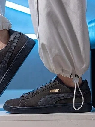 PUMA彪馬 Smash v2 v2 L CN 低筒板鞋 男女同款 灰金色 - 灰棕色 - 查看 1