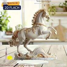 2 figurine de cheval cool en 2D, design plat en acrylique, style chinois, décoration de bureau ou de salon, résistant à l'eau - 1PC - Voir 9