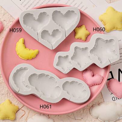 DIY蕾丝彩色爱心云星硅胶模具