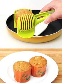 1 cái/2 cái Dụng cụ cắt trái cây đa năng, tay cầm bằng nhựa, dùng để chia cà chua, khoai tây, chanh. - Nhiều màu - Xem 2