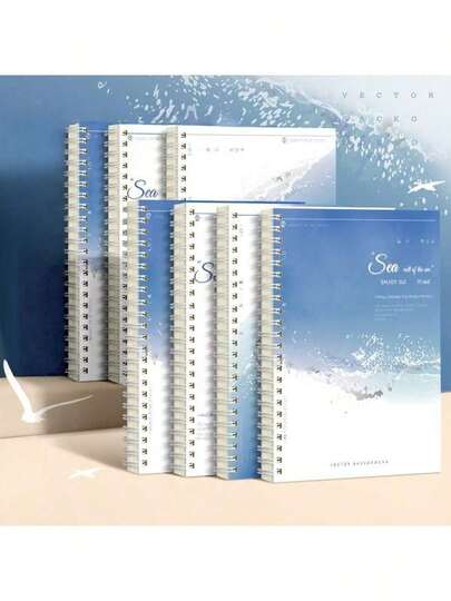 Coiled Notebook With Sea Breeze And Sea Salt Series B5 Large Notebook, A5 Notebook, Scenic Coiled Notebook