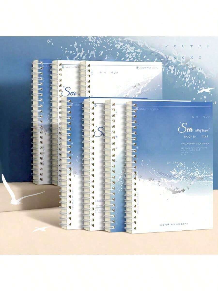 Coiled Notebook With Sea Breeze And Sea Salt Series B5 Large Notebook, A5 Notebook, Scenic Coiled Notebook - Rectangle - View 1
