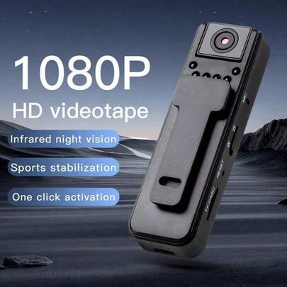 กล้องมินิ Full HD 1080P - กล้องอัจฉริยะขนาดกะทัดรัดแบบสวมใส่ได้ พร้อมNight Vision, เลนส์หมุนได้ 180°, รองรับเสียง, รองรับการขยายการ์ด TF, เหมาะสำหรับการผจญภัยกลางแจ้ง, การเดินทาง, การตรวจสอบ, การบันทึกกีฬา, น้ำหนักเบาและพกพาสะดวก, โครงสร้างทนทาน, เหมาะสำหรับผู้ที่ชื่นชอบกีฬา