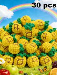 3/5/10/20/30 件手工钩针红色草莓饰品 | 红色和绿色针织羊毛吊坠，适用于钥匙扣、手机配件和 DIY 工艺品 - 完美的生日礼物装饰、包袋饰物、俏皮设计、织物纹理、钩针配饰，非常适合感恩节 - 紅色 - 查看 21