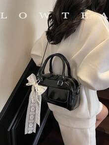 2024 New Niche Bowling Bag, Women's Underarm Bag, Spring/Summer Shoulder Bag, Elegant Boston Bag With Pendant (Sold With Pendant) - Black - View 4