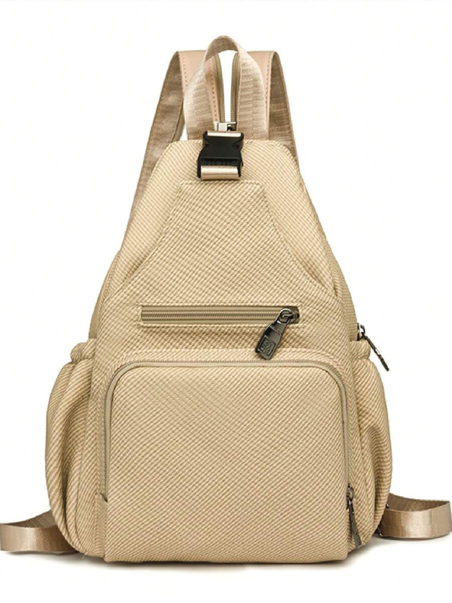 可转换背包/单肩包，轻便多功能 - 米色 - 查看 1