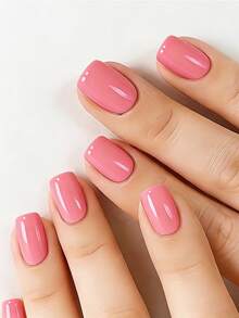 ARTAUG 144pcs Assorted Nude Glossy Wearable Short Square Fake Nails, Cute Artificial Nails Gift For Women & Girls - Multicolor - View 6