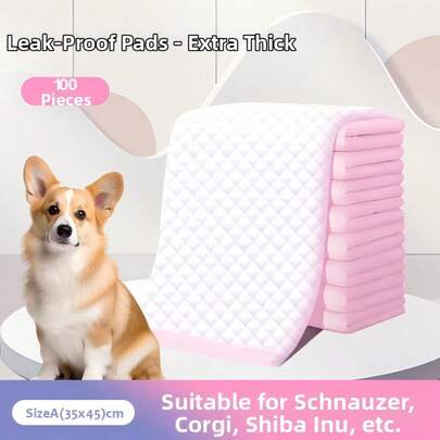 Super Thick 100pcs/50pcs/40pcs/20pcs Pet Pee Pads, 4 Styles, Different Sizes And Quantities, Choose Carefully Based On Pet Size, Small/Medium/Large/Extra Large, Suitable For Dogs, Cats And Other Pets, Training Pads, Super Absorbent, Leak-Proof, Odor-Resistant, Easy To Clean, Disposable Pet Pee Pads, Suitable For Young Pets