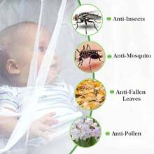 Portable Crib Mosquito Net With Elastic Edge, Washable Fine Mesh, Mosquito Net Cover For Stroller And Crib 2UEQ - White - View 3