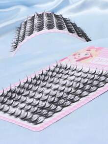 10 Rows 100 Clusters C Curl Flared Cartoon Eyelashes, 9mm-14mm Segmented Lashes, Cat Eye Lashes, Segmented Lashes, Natural Makeup Effect, Suitable For Cosplay And Cartoon Style, Soft And Elongated, Cat Eye Lashes, Single Natural Long Forked Mink Lashes, Reusable, Comfortable And Seamless, Suitable For Daily, Party, Valentine's Day, Travel, Photography, Holiday Makeup, Segmented Lashes, Single Lashes, False Eyelashes. - C - 查看 5