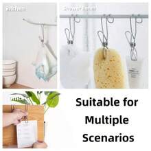 10个不锈钢长尾夹钩，多用途夹子，防风毛巾架，适用于厨房、浴室、阳台 - 掛夾 - 查看 3