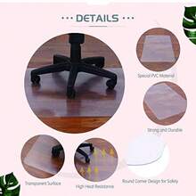 HomeandOffice Clear Chair Mat for Hardwood Floor or Carpet PVC Material Transparent Protection Desk Mat for Rolling Chair 30" X 48" Rectangle - Claro - Ver 5