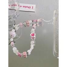 粉色花朵蝴蝶结手机挂绳，春季礼物 - 粉色 - 查看 6