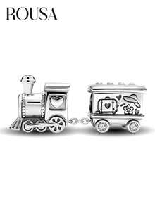 1 hạt hình tàu hỏa bằng bạc Sterling 925, thích hợp làm vòng tay nữ, vòng đeo tay tự làm trang sức, trang trí hàng ngày, phụ kiện cho bé gái. - Đi tàu hỏa - Xem 1